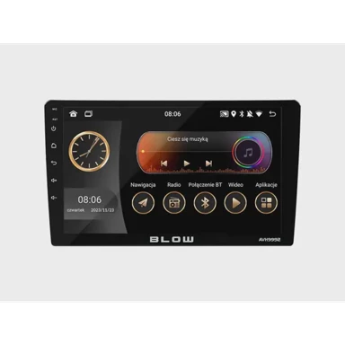 BLOW Auto radio AVH-9992, 2 DIN, zaslon 9", Android 12, Bluetooth, WiFi, CarPlay, Android Auto